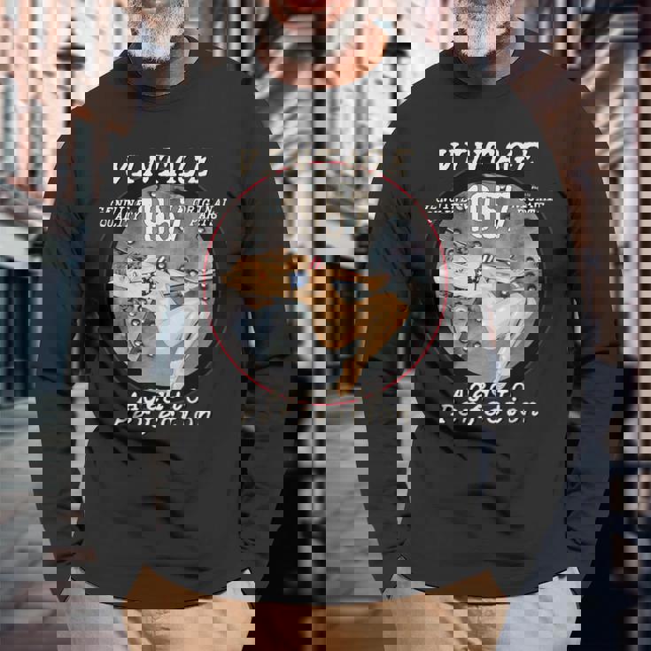 1957 ボンバーノーズアート ホットピンナップ 64歳の誕生日ギフト アンティーク調 長袖Tシャツ 高齢者への贈り物