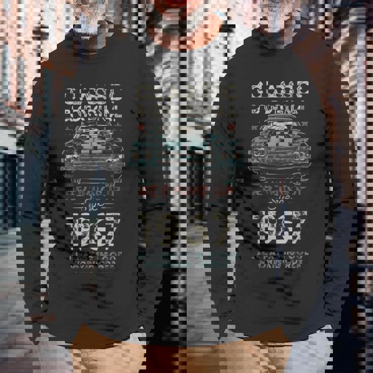 1967年生まれ マッスルカー生誕59周年 長袖Tシャツ 高齢者への贈り物