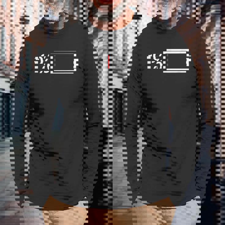 1バッテリーアイコン1。 長袖Tシャツ 高齢者への贈り物