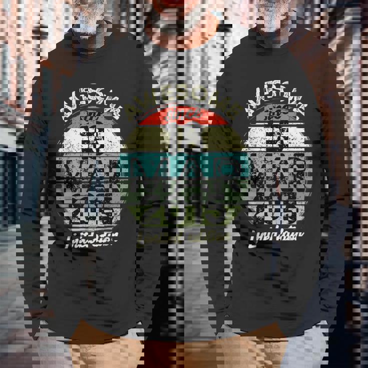 2015年3月18日 10歳の誕生日 10歳 2025年 誕生日 長袖Tシャツ 高齢者への贈り物