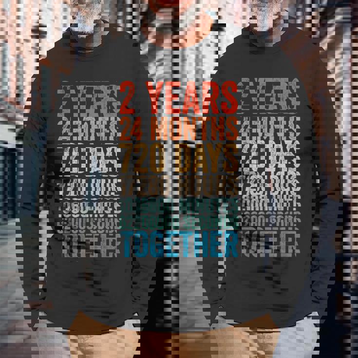 2年目の記念日 彼 彼女 カップル 2回目の結婚 長袖Tシャツ 高齢者への贈り物