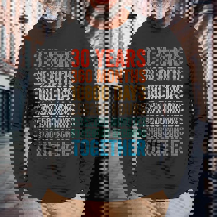 30年記念日 彼 彼女 カップル 30回目の結婚 長袖Tシャツ 高齢者への贈り物
