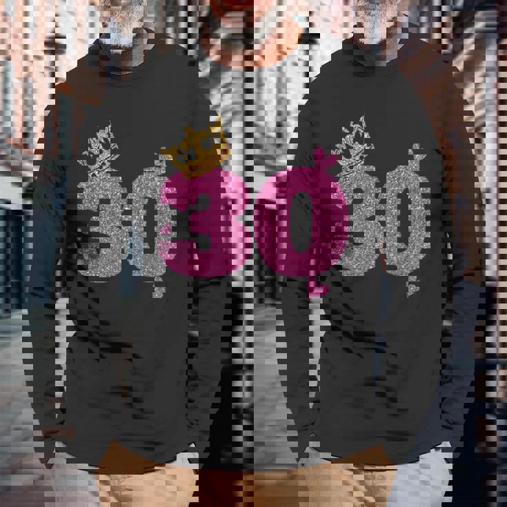 30歳の誕生日 王冠 30歳 誕生日 長袖Tシャツ 高齢者への贈り物