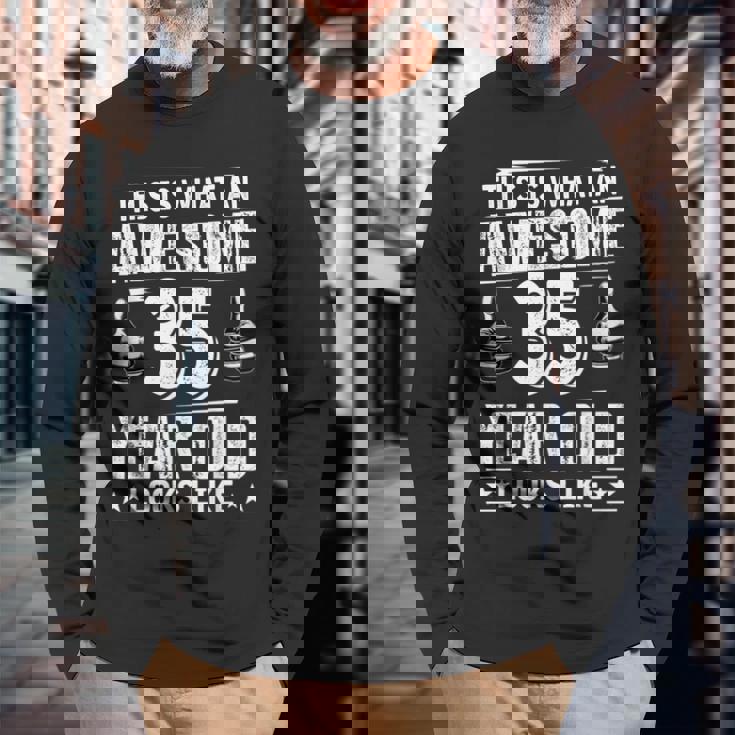 35歳の誕生日プレゼントは私に35年かかりました 良い 面白い 35歳 長袖Tシャツ 高齢者への贈り物