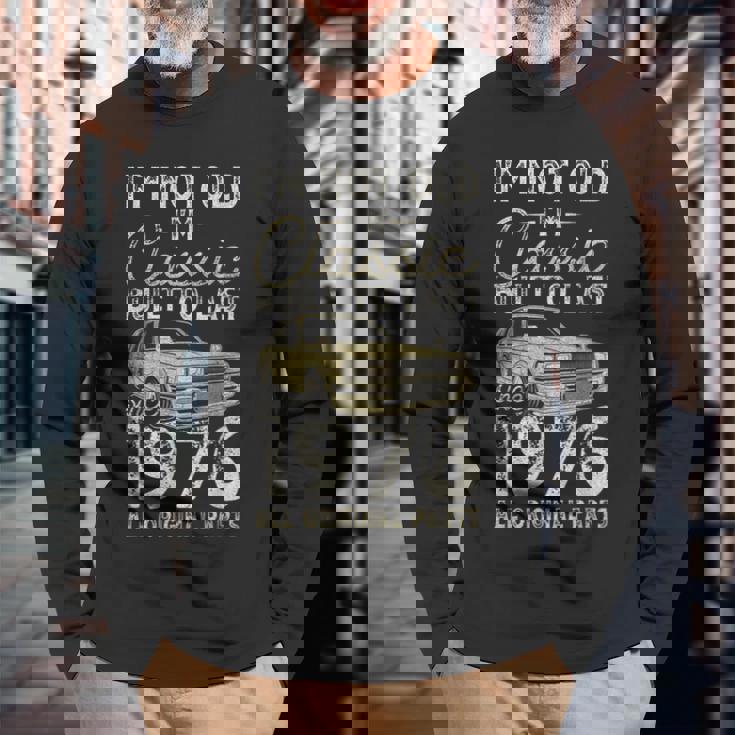 50 歳の誕生日、1976 年以来、クラシックカー、50 歳 長袖Tシャツ 高齢者への贈り物