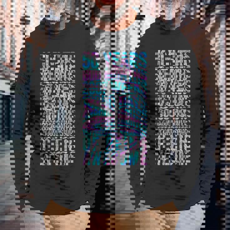 50歳の誕生日の面白いシャツ オールドメーター 面白い50歳ギフト 長袖Tシャツ 高齢者への贈り物