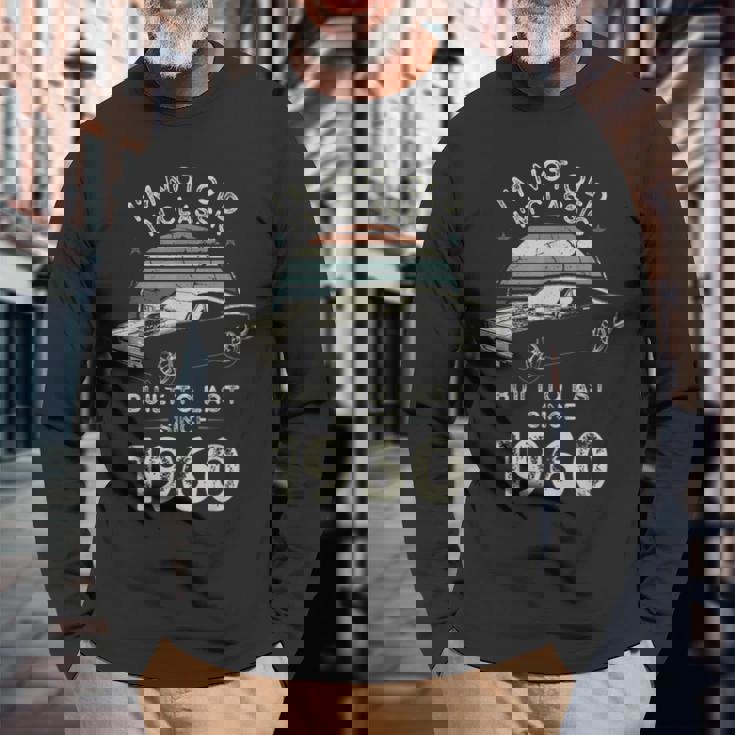 66歳の誕生日 1960年クラシックカー 長袖Tシャツ 高齢者への贈り物