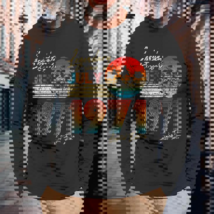 7月誕生日ギフト50年ヴィンテージ1971年生まれ。 長袖Tシャツ 高齢者への贈り物