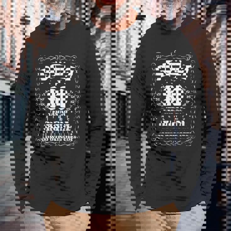 80年前に建てられたヴィンテージファニー80歳の誕生日。 長袖Tシャツ 高齢者への贈り物