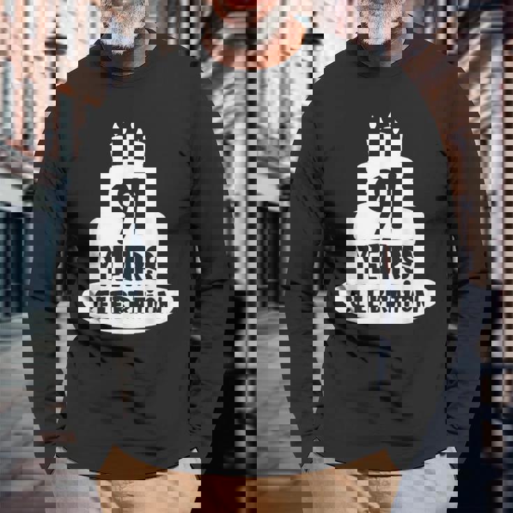 91年のお祝い イベント 記念日 誕生日 長袖Tシャツ 高齢者への贈り物