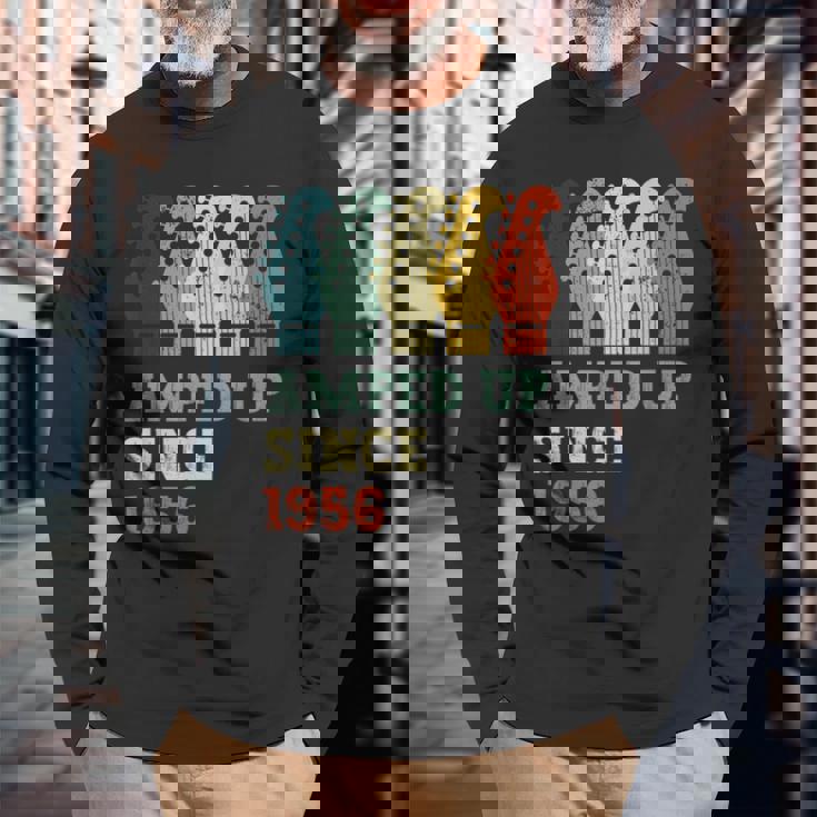 Amped Upince 1956 レトロ 誕生日 ギター 音楽 誕生年 長袖Tシャツ 高齢者への贈り物