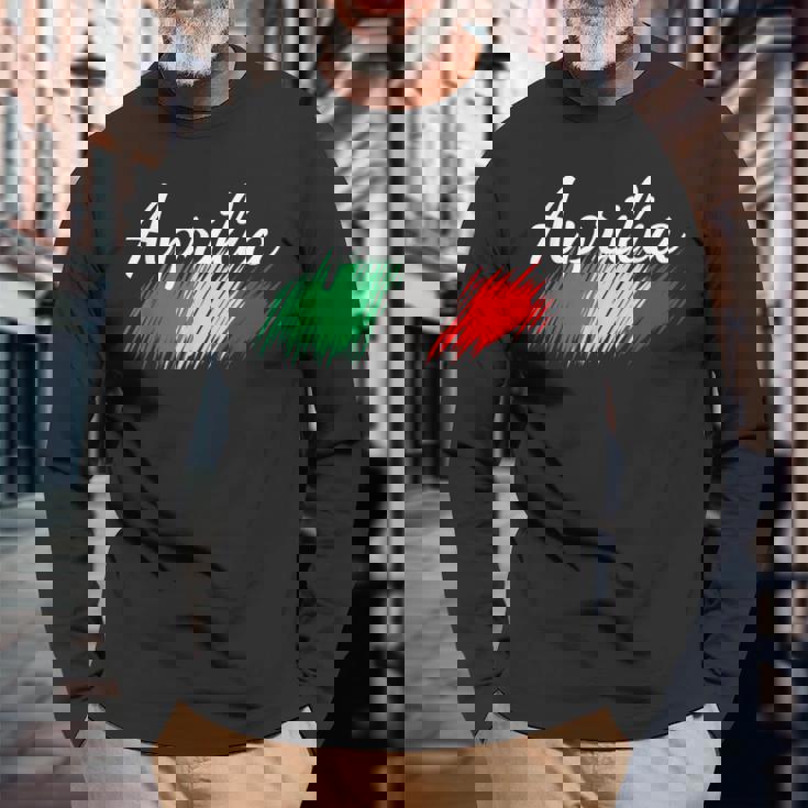 Aprilia イタリア 国旗 イタリア お土産 贈り物 お揃い イタリアン 長袖Tシャツ 高齢者への贈り物