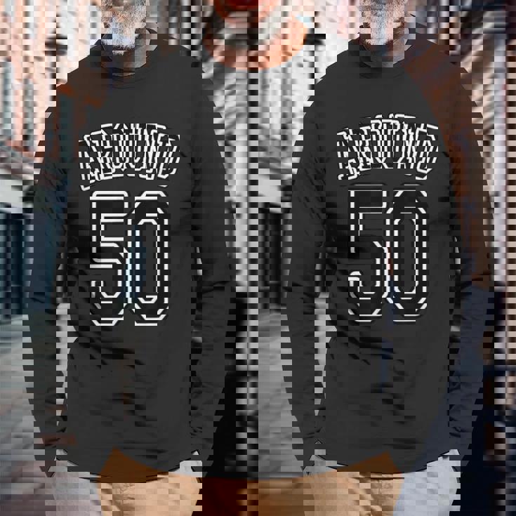 Around 50 アラフィフ（五十歳 50才）【ユニフォーム風】誕生日 50代 面白 長袖Tシャツ 高齢者への贈り物