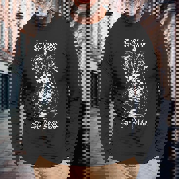 As Aboveo Below Baphomet ブラックマジックデビル 長袖tシャツ 長袖Tシャツ 高齢者への贈り物