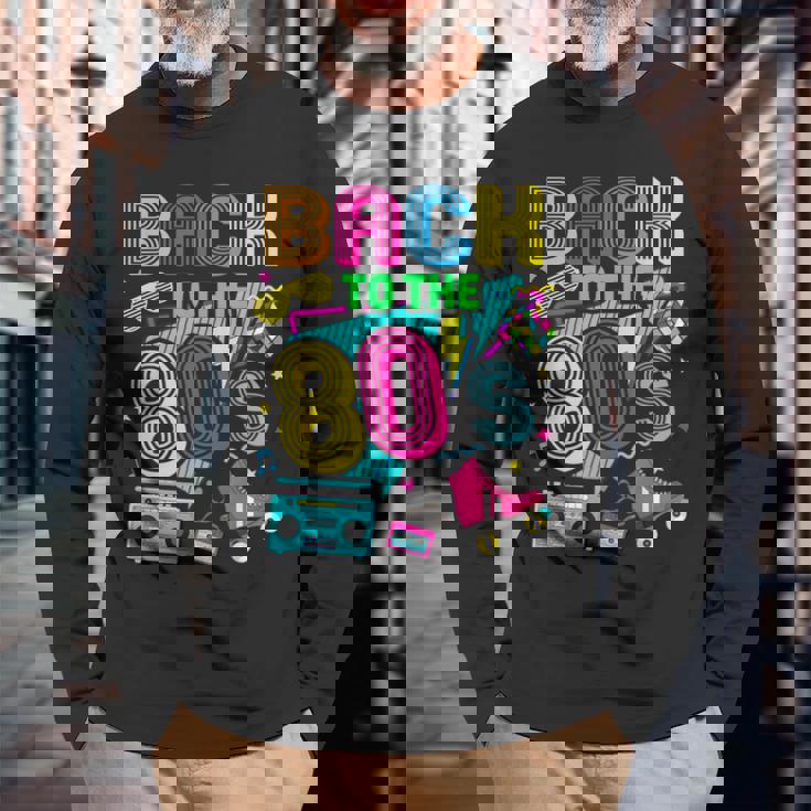 Back To 80'S 1980S Retrointage Eighties Costume Party 長袖Tシャツ 高齢者への贈り物