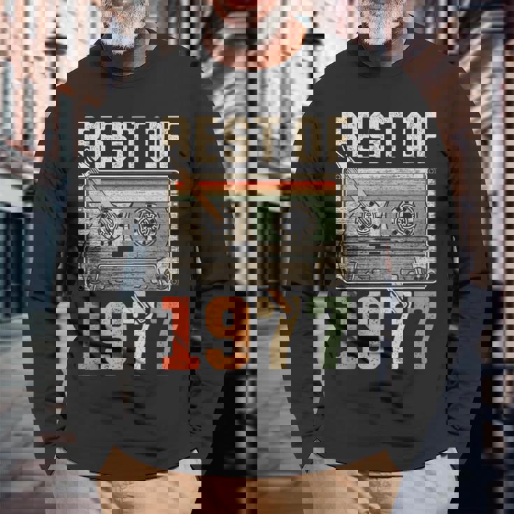 Best Of 1977 オールド・カセット 49歳の誕生日 レトロ 長袖Tシャツ 高齢者への贈り物