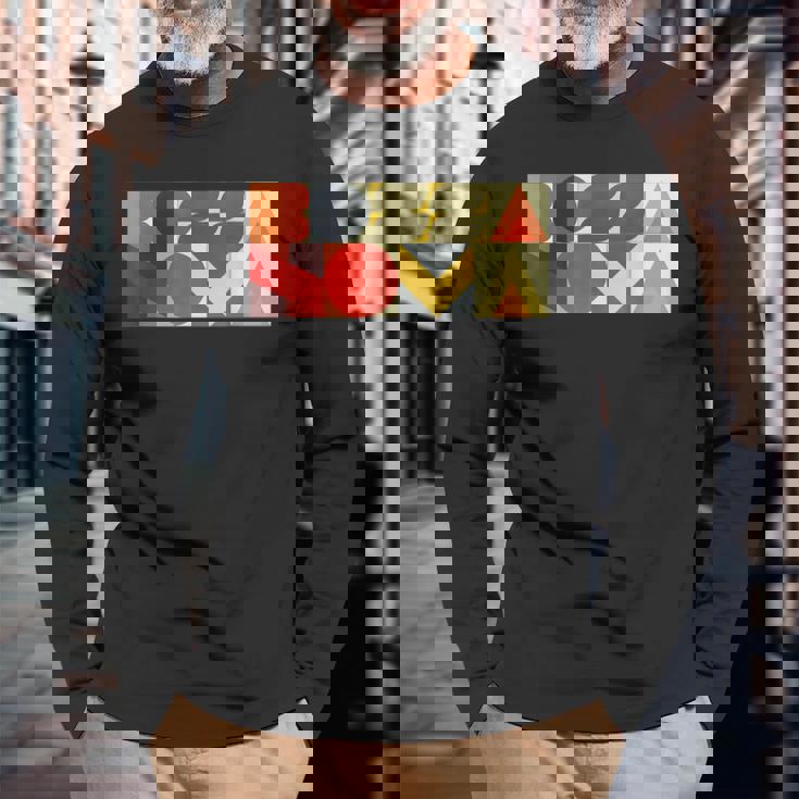 Bossa Nova ブラジル ジャズ ミュージック ヴィンテージ タイポグラフィ 長袖Tシャツ 高齢者への贈り物