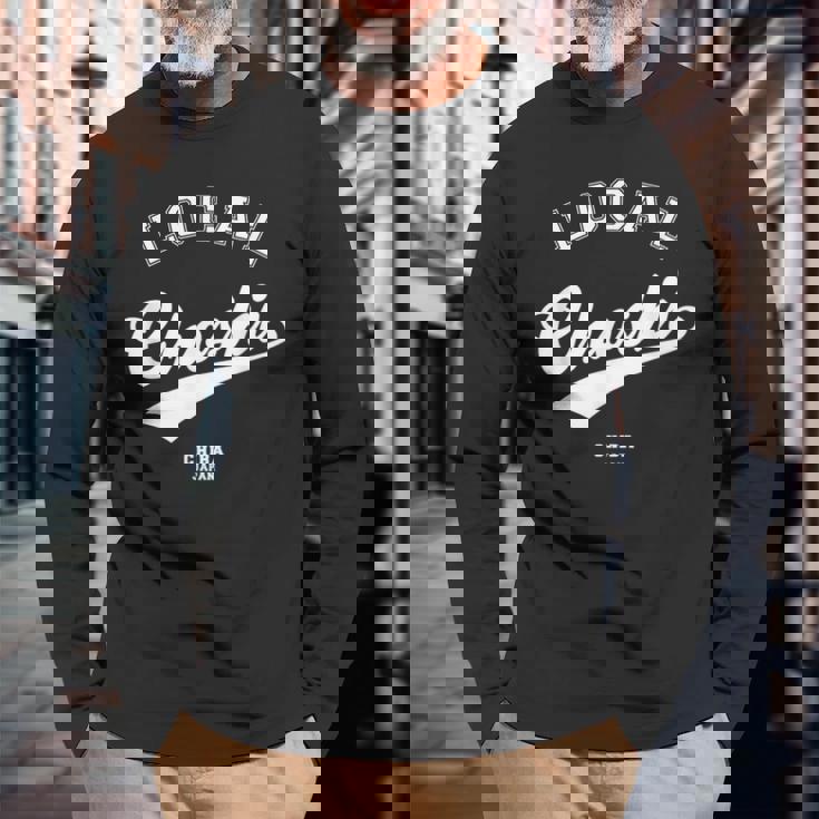 Choshi Local 銚子市ローカル 故郷 長袖Tシャツ 高齢者への贈り物