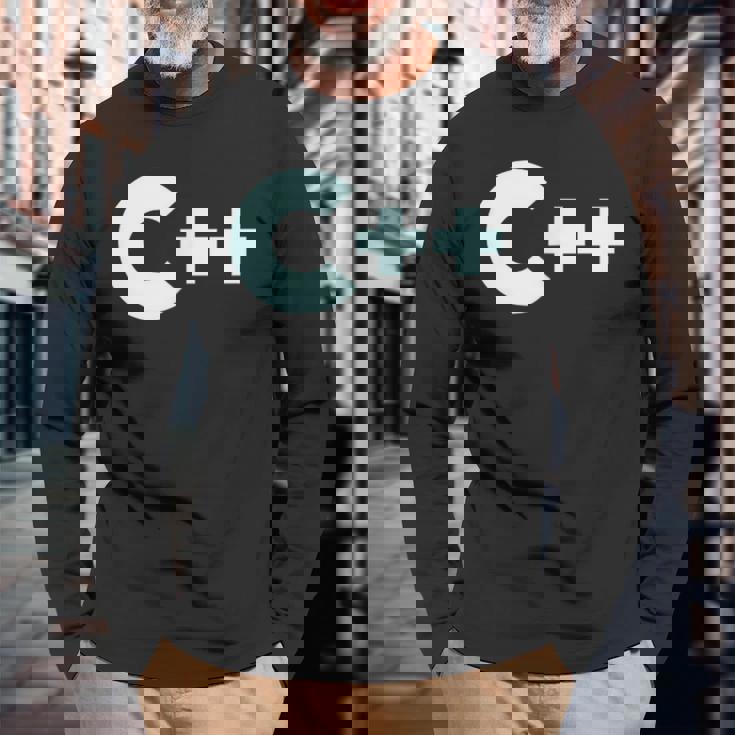 Cプログラマーティー コンピューター開発者 長袖Tシャツ 高齢者への贈り物