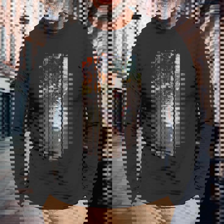 Degas 有名なバレリーナ絵画 モダンな外観 縦縞 長袖Tシャツ 高齢者への贈り物