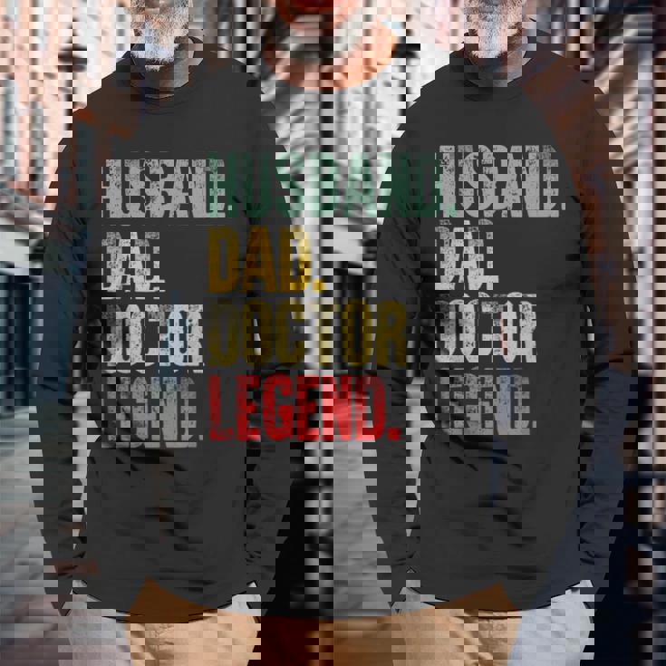 Divertente Camiciaintage Marito Papà Medico Leggenda Retrò Maglietta a maniche lunghe Regalos para ancianos