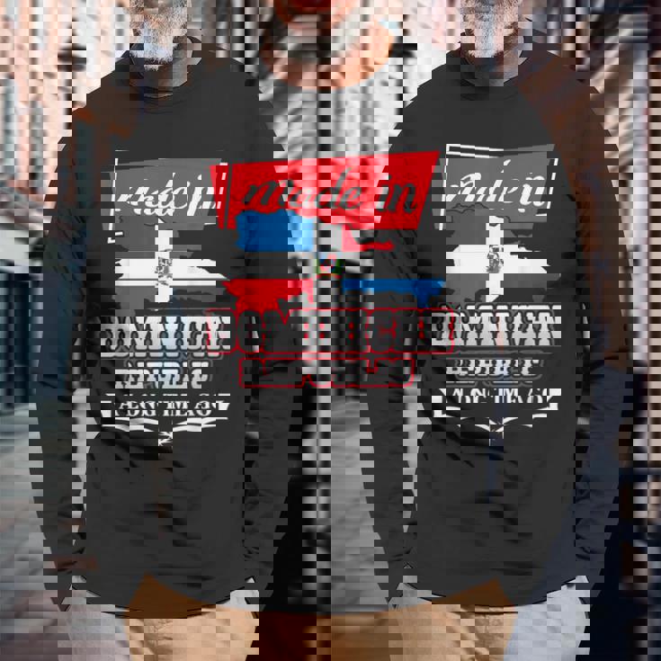 Dominican Republic Long Ago Country Flag Dr Native 長袖Tシャツ 高齢者への贈り物