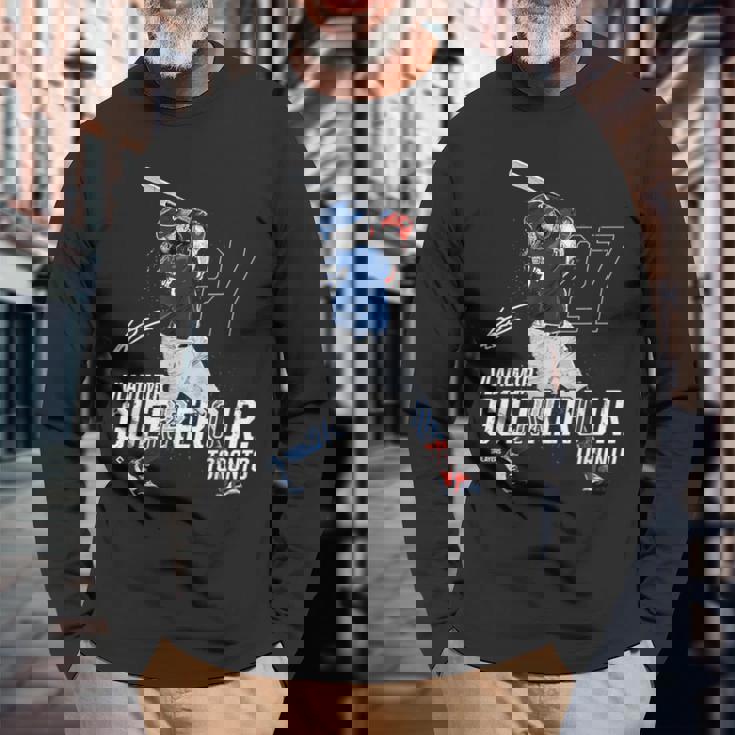 Dynamic Poseladimir Guerrero Jr Toronto Baseball Mlbpa 長袖Tシャツ 高齢者への贈り物