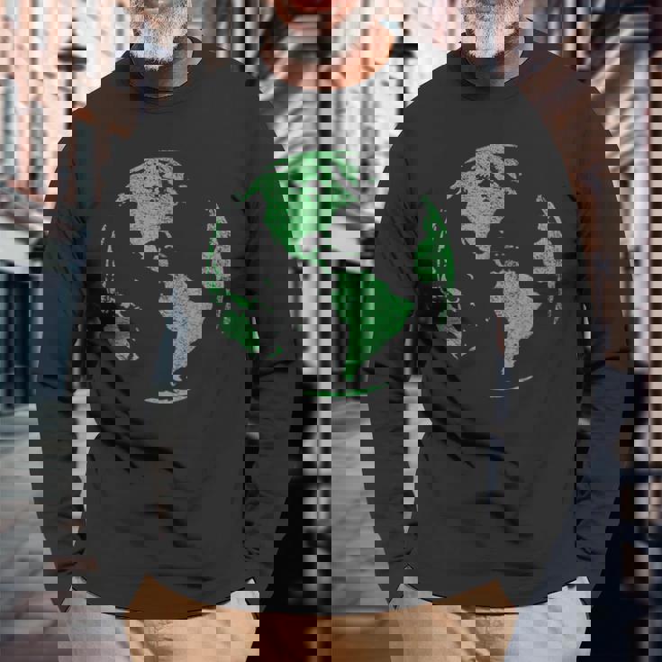 Earth Dayave Our Planet Climate Change 地球儀 世界地図 長袖Tシャツ 高齢者への贈り物