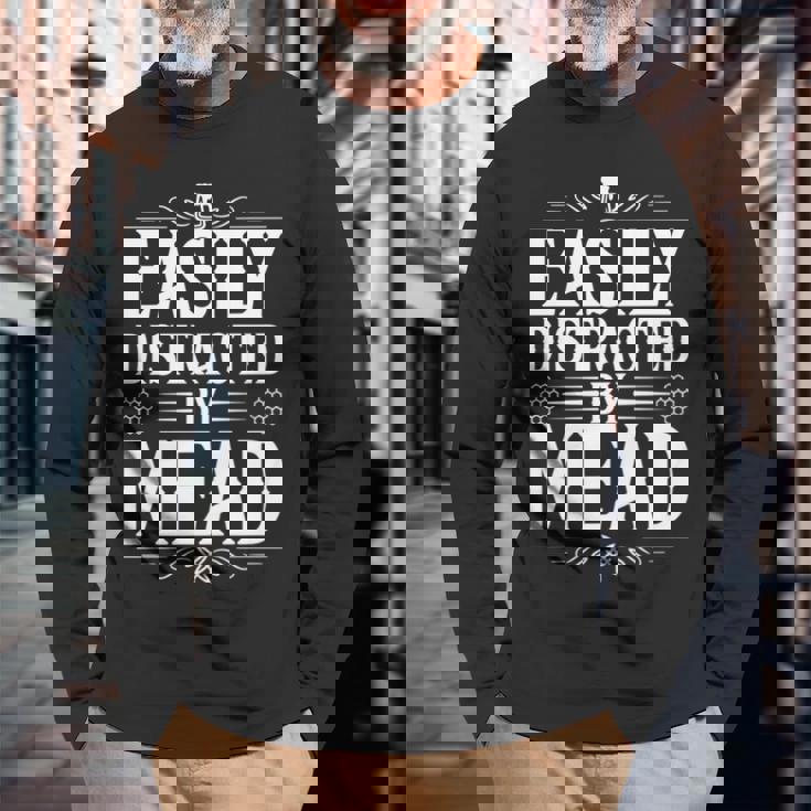 Easy Distracted By Mead 長袖tシャツ 長袖Tシャツ 高齢者への贈り物