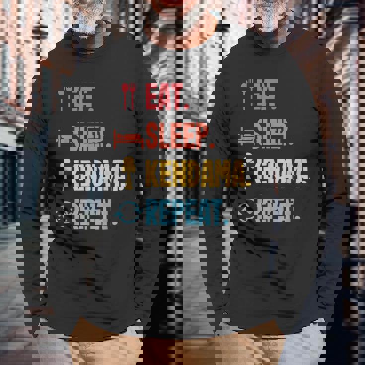 Eatleep けん玉リピート 長袖Tシャツ 高齢者への贈り物