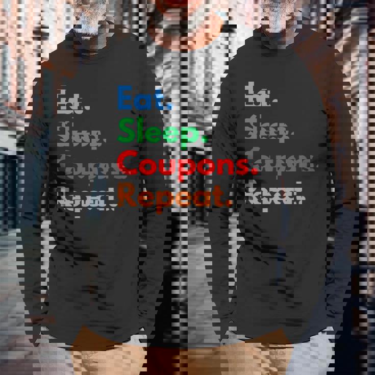 Eatleep クーポンリピート クーポンコレクター&クーポン愛好家 長袖tシャツ 長袖Tシャツ 高齢者への贈り物