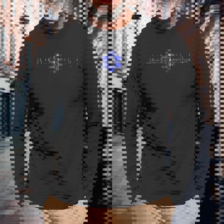 Emt Ems 救急救命士 Amr 心房細動 心拍 長袖Tシャツ 高齢者への贈り物