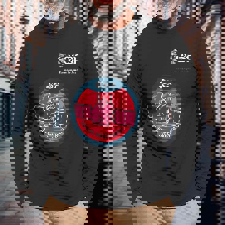 Esa欧州宇宙機関ミッション彗星迎撃パッチ 長袖Tシャツ 高齢者への贈り物