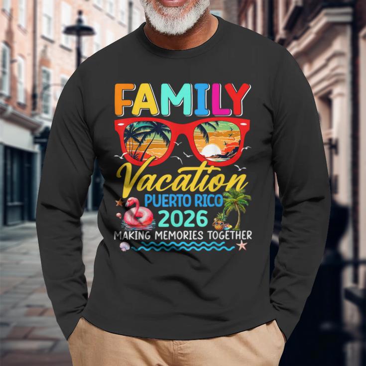 Family Vacation Puerto Rico 2026 Summer Matching Group Trip Long Sleeve T-Shirt Gifts for Old Men