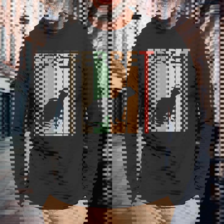 Ferret フェレット 長袖Tシャツ 高齢者への贈り物