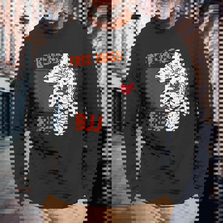 Free Hugs ブラジリアン柔術 Bjj 格闘技 面白い総合格闘技 長袖Tシャツ 高齢者への贈り物