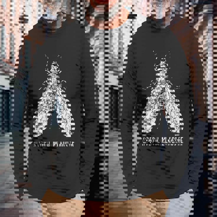 Fruit Fly Drosophila Melanogaster Forcientists 長袖Tシャツ 高齢者への贈り物