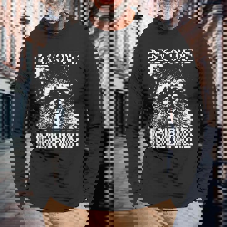 Raccoon Become Ungovernable Raccoon 長袖Tシャツ 高齢者への贈り物