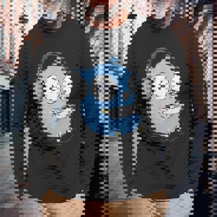 Go Developer Golang Music Goper 長袖Tシャツ 高齢者への贈り物