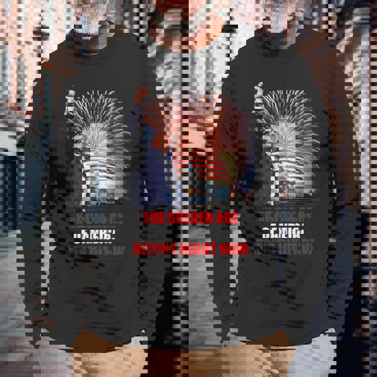 The Golden Age Of America Begins – Trump Inaugurationpeech 長袖Tシャツ 高齢者への贈り物