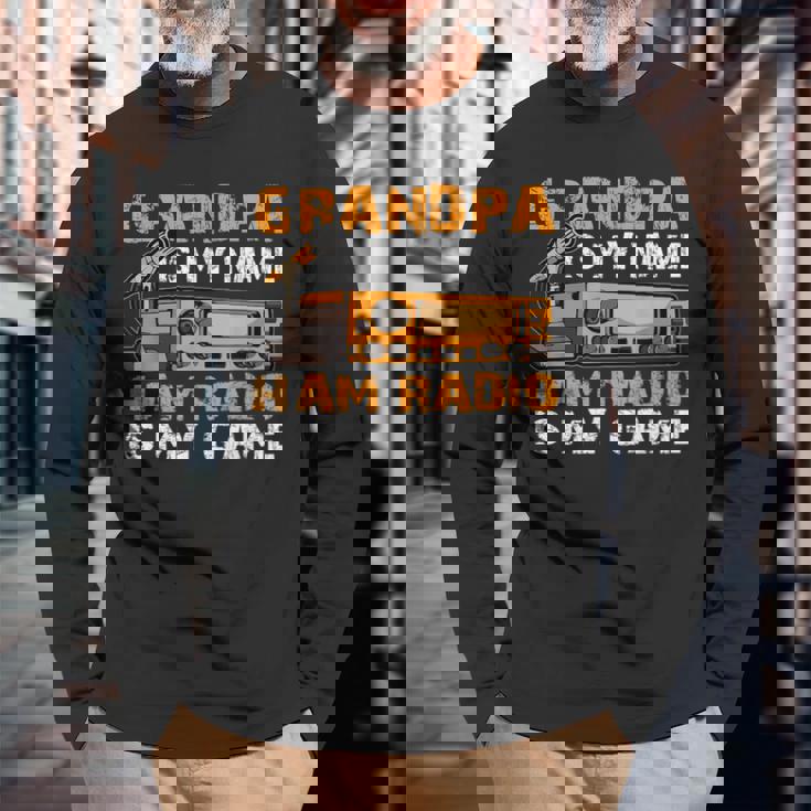 Grandpa Is My Name Ham Radio Is My Game Hamラジオ アマチュア無線 長袖Tシャツ 高齢者への贈り物