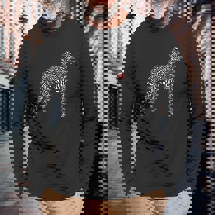 Greyhound I Love Greyhounds 長袖Tシャツ 高齢者への贈り物