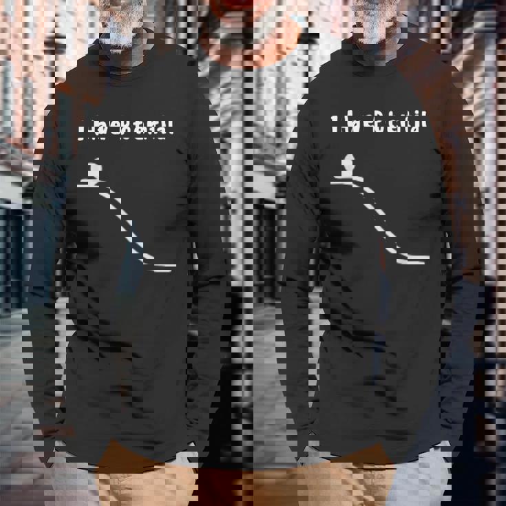 I Have Potential Energy Physics Joke 長袖Tシャツ 高齢者への贈り物