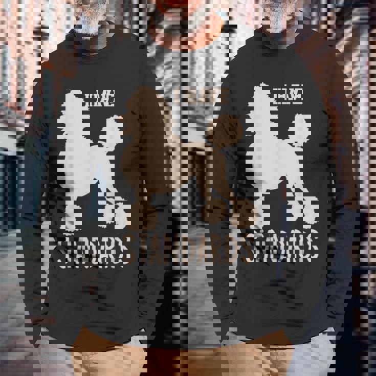 I Havetandards プードル キュート スタンダード プードル 長袖Tシャツ 高齢者への贈り物