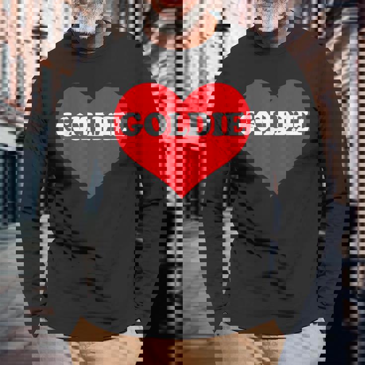 I Heart Goldie I Love Goldie カスタマイズ可 長袖Tシャツ 高齢者への贈り物