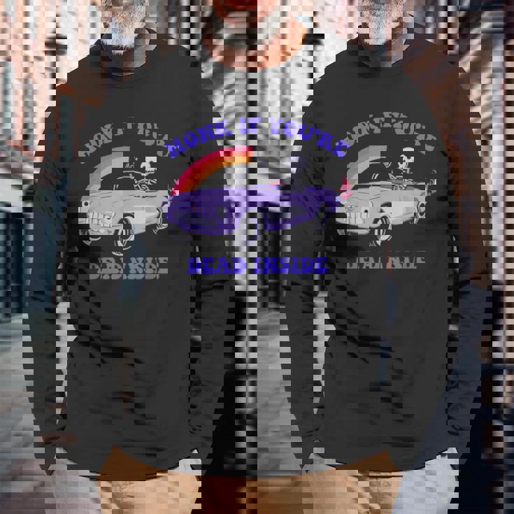 Honk If You're Dead Inside デザイン 長袖Tシャツ 高齢者への贈り物