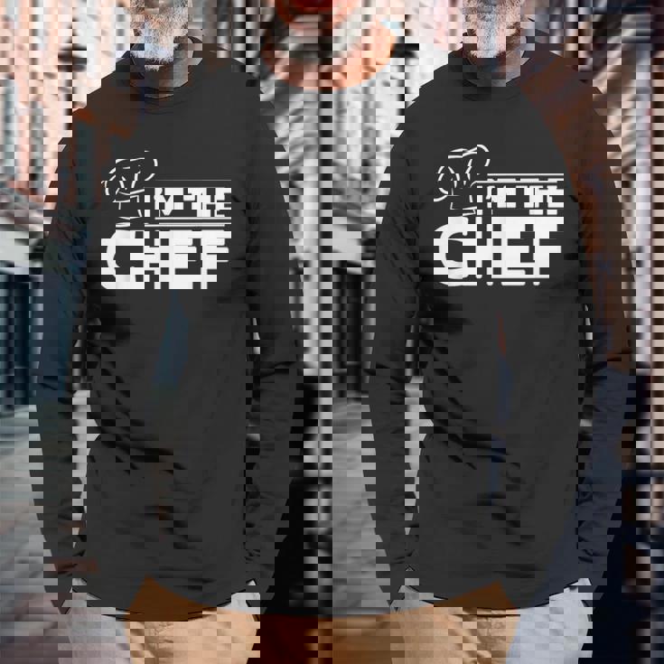 メンズ I'm The Chef クッキングハット フードクッキング シェフ キッチン フードクック 長袖Tシャツ 高齢者への贈り物