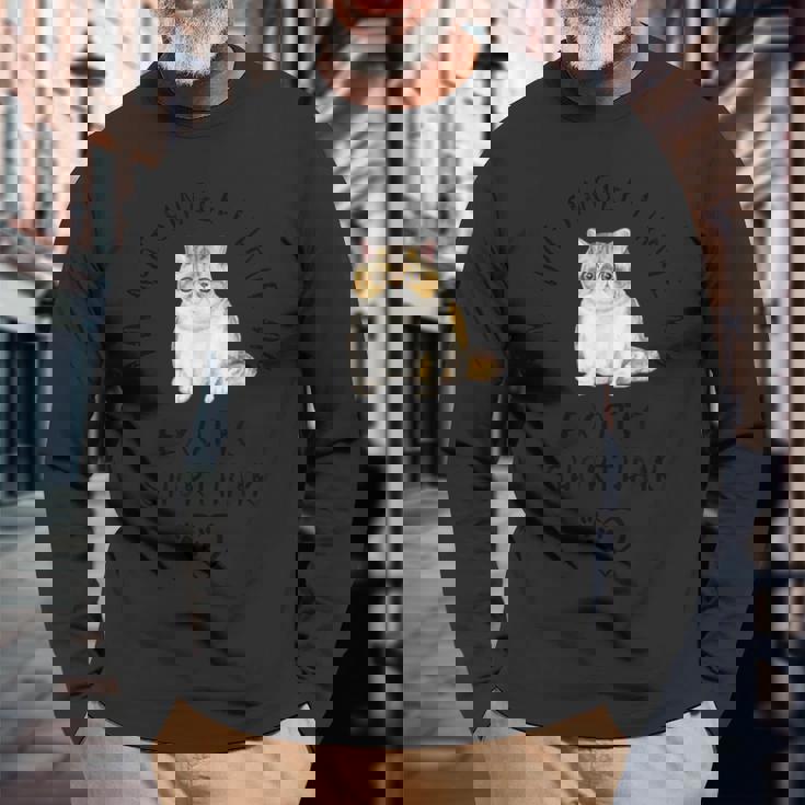 I'm Notingle I Have My Exotichorthairalentine's Day ネコ 長袖Tシャツ 高齢者への贈り物