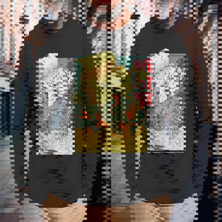 Japanese Anime Toilet Paper Monster Attackintage Poster 長袖Tシャツ 高齢者への贈り物