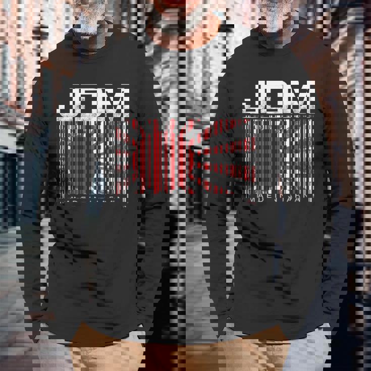 Jdm Barcode Made In Japan モータースポーツ メンズ シャツ 長袖Tシャツ 高齢者への贈り物